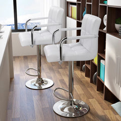 Faux Leather Swivel Bar Stools