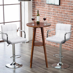 Faux Leather Swivel Bar Stools